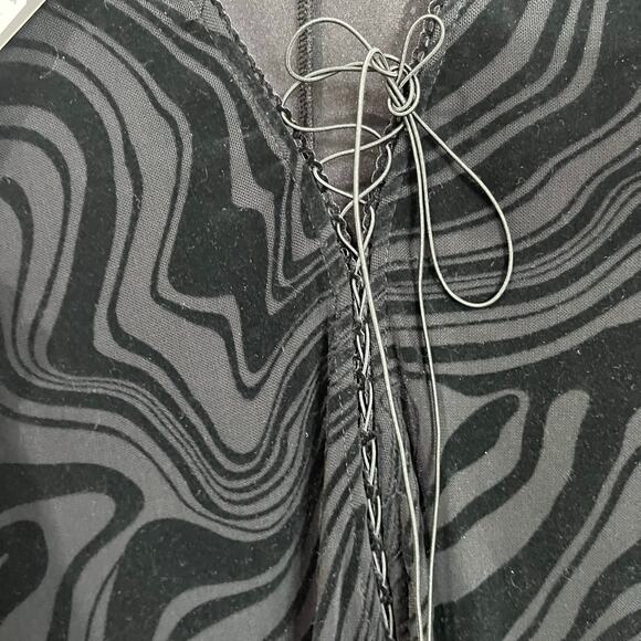 FashionNova Caught Up Black Mesh Long Sleeve Mini Dress Whimsigoth Plus 3X - Picture 8 of 8